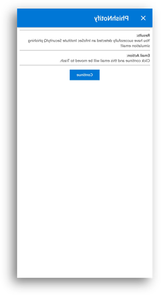 Image of submission notification in Outlook app for Android